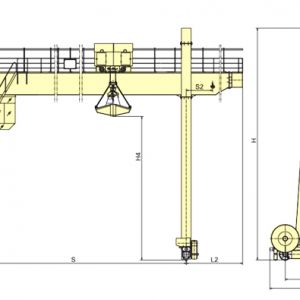 MZ型5~10噸雙梁抓斗門式起重機(jī)